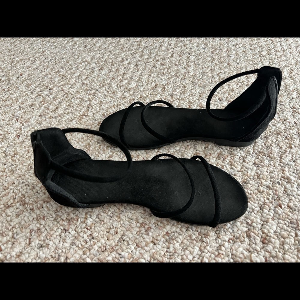 black velvet/like sandals
